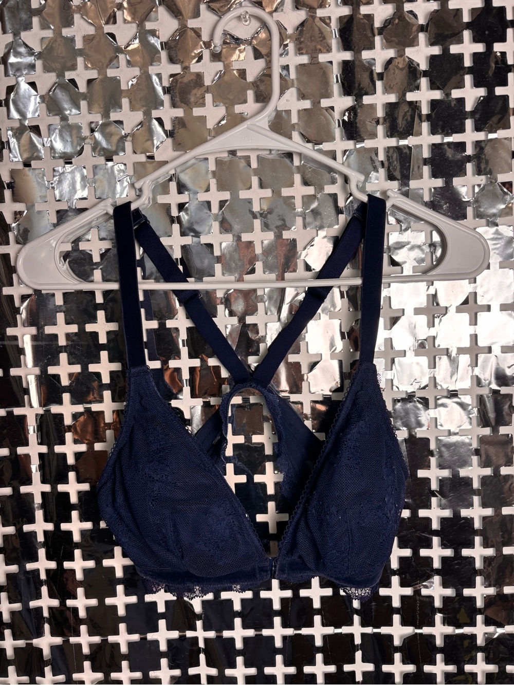 Victoria's Secret Navy Lace Bralette with Strappy Back